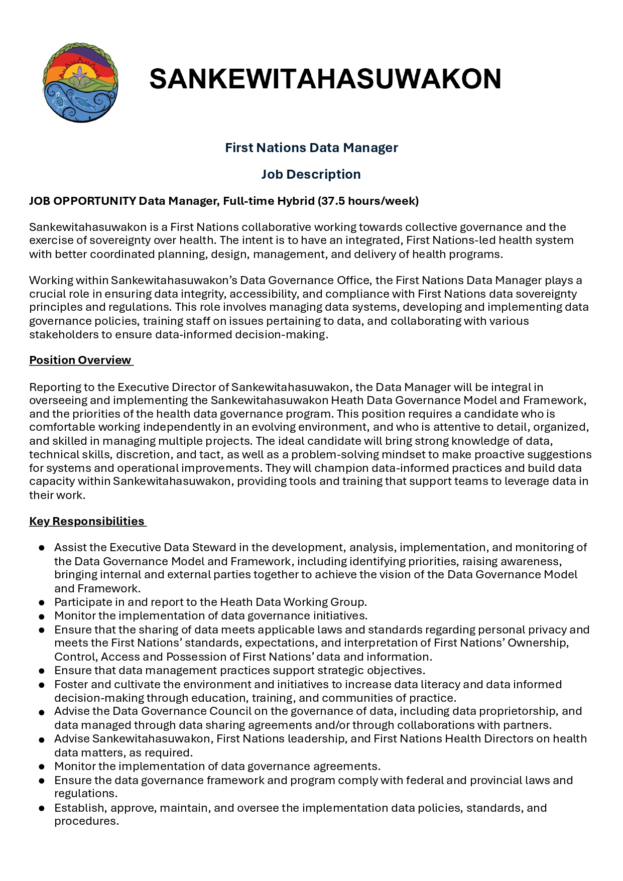 Employment Opportunity: Data Manager 